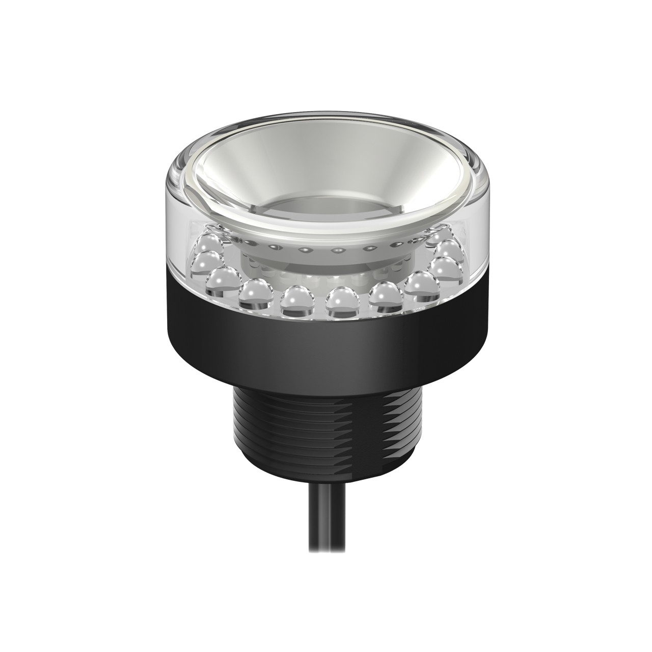 Banner Engineering 50mm Pilot Light; 1-Segment; Yellow; Rotating; 18-30VDC; 2m Potted Cable